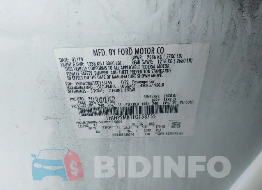 1FAHP2MK1EG153755 Photo# 9