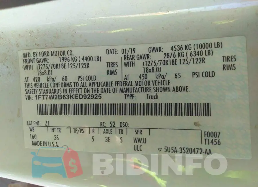 1FT7W2B63KED92925 Photo# 9