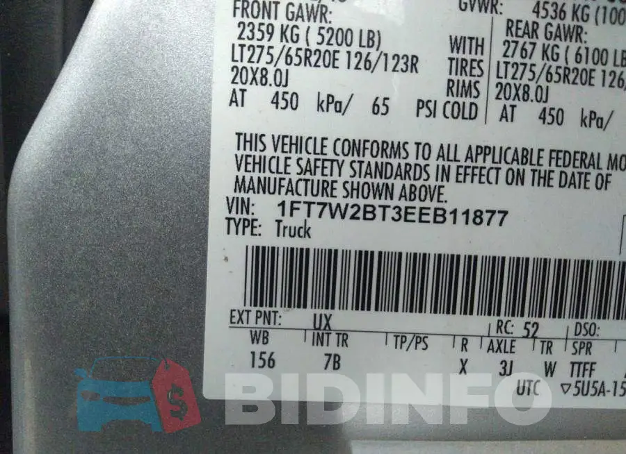 1FT7W2BT3EEB11877 Photo# 9