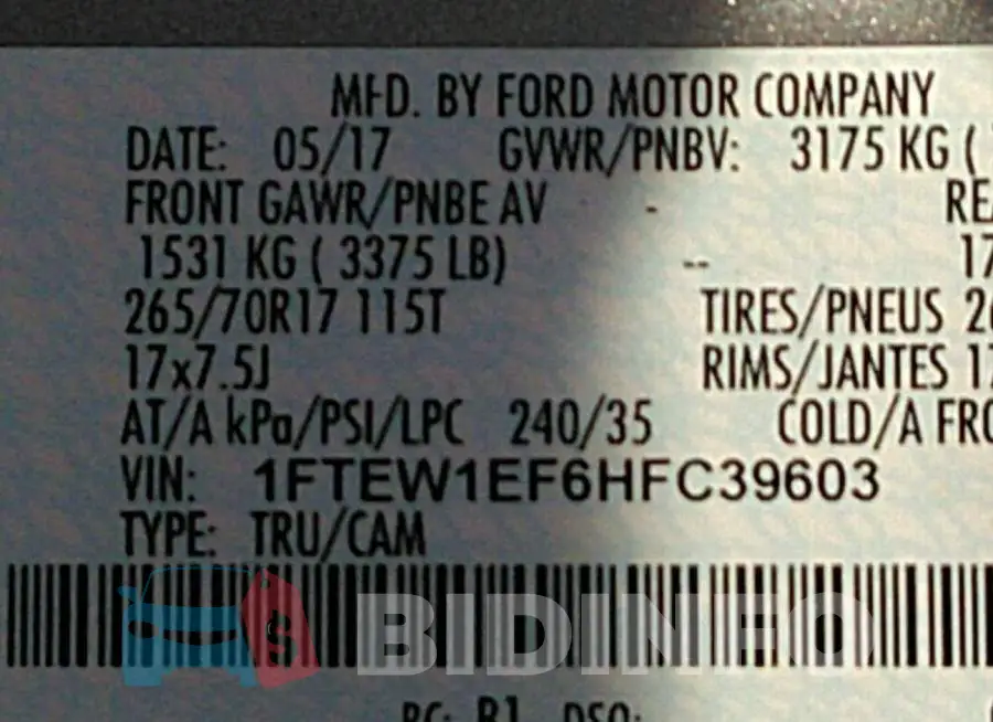 1FTEW1EF6HFC39603 Photo# 9