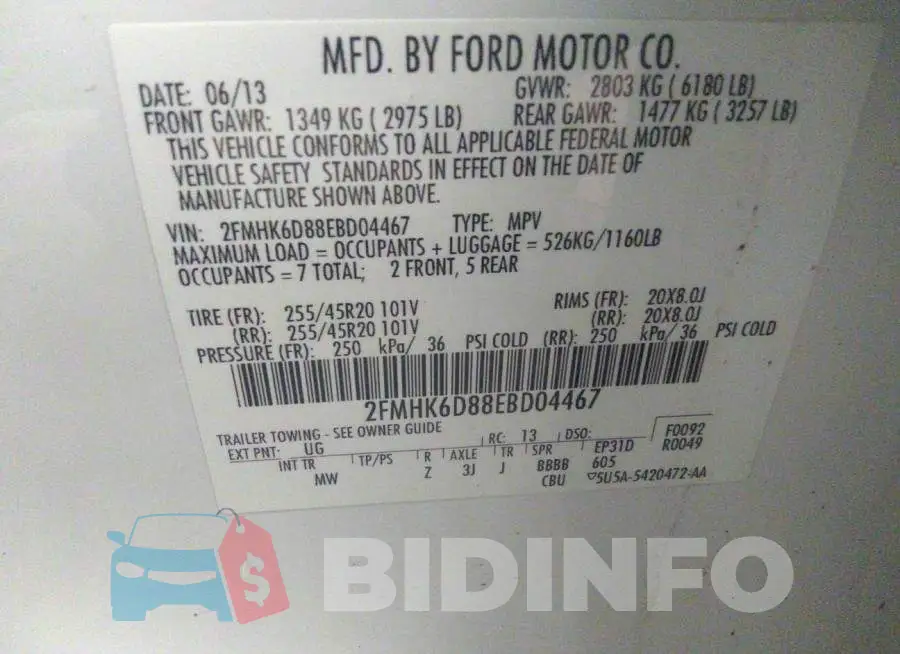 2FMHK6D88EBD04467 Photo# 9