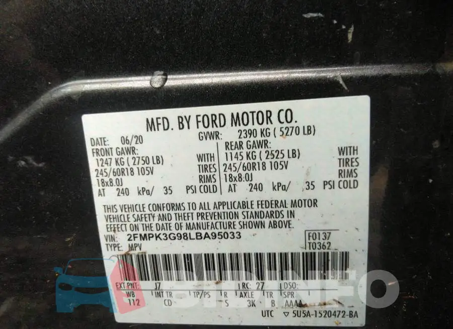 2FMPK3G98LBA95033 Photo# 9