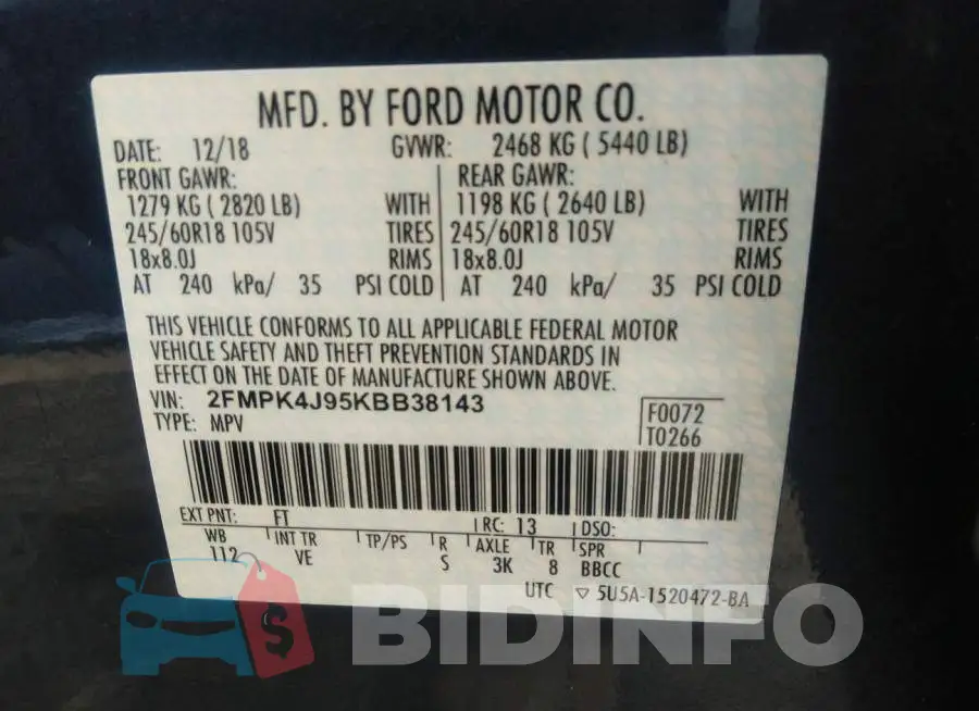2FMPK4J95KBB38143 Photo# 9