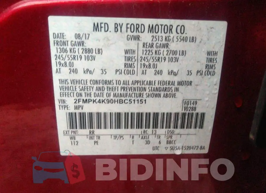2FMPK4K90HBC51151 Photo# 9
