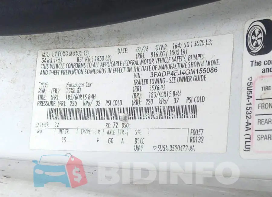 3FADP4EJ4GM155086 Photo# 9