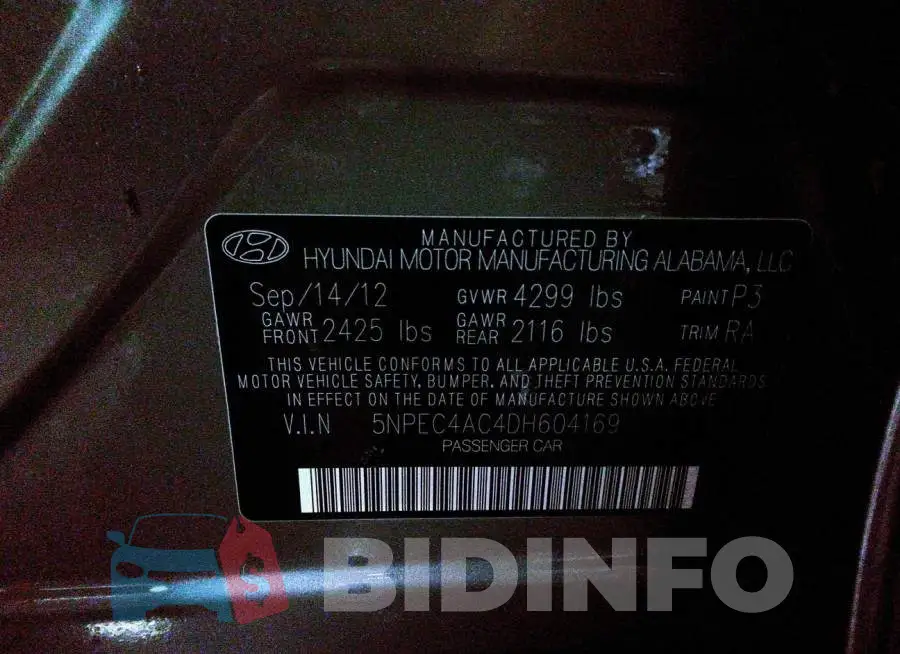 5NPEC4AC4DH604169 Photo# 9