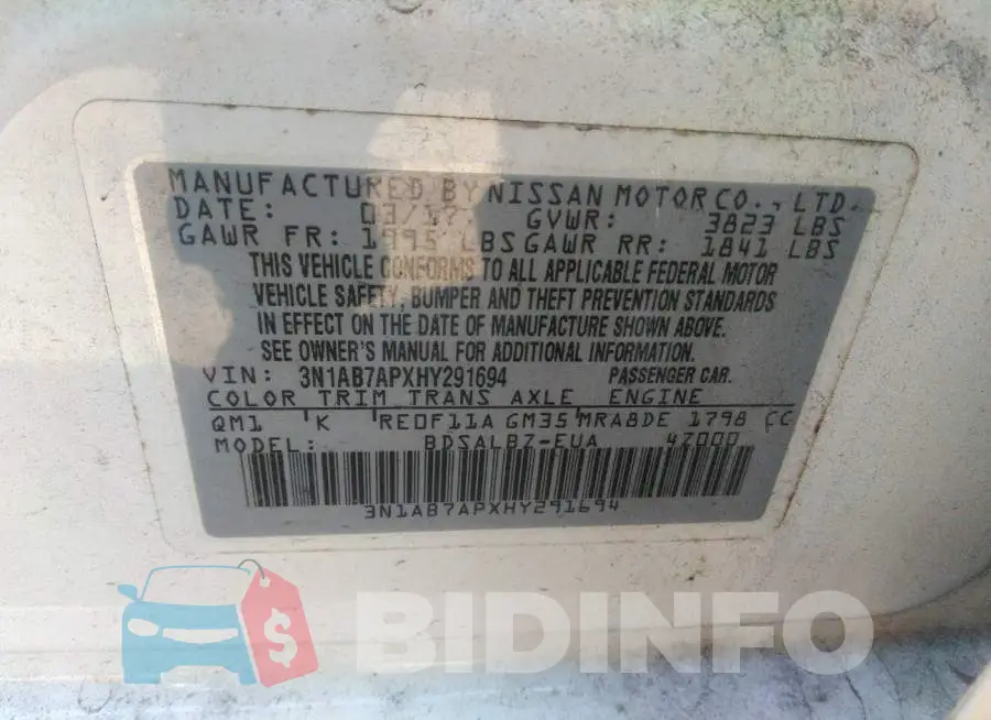 3N1AB7APXHY291694 Photo# 9