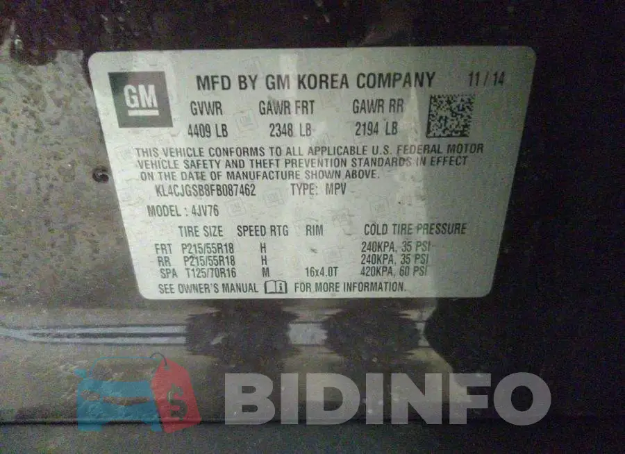 KL4CJGSB8FB087462 Photo# 9