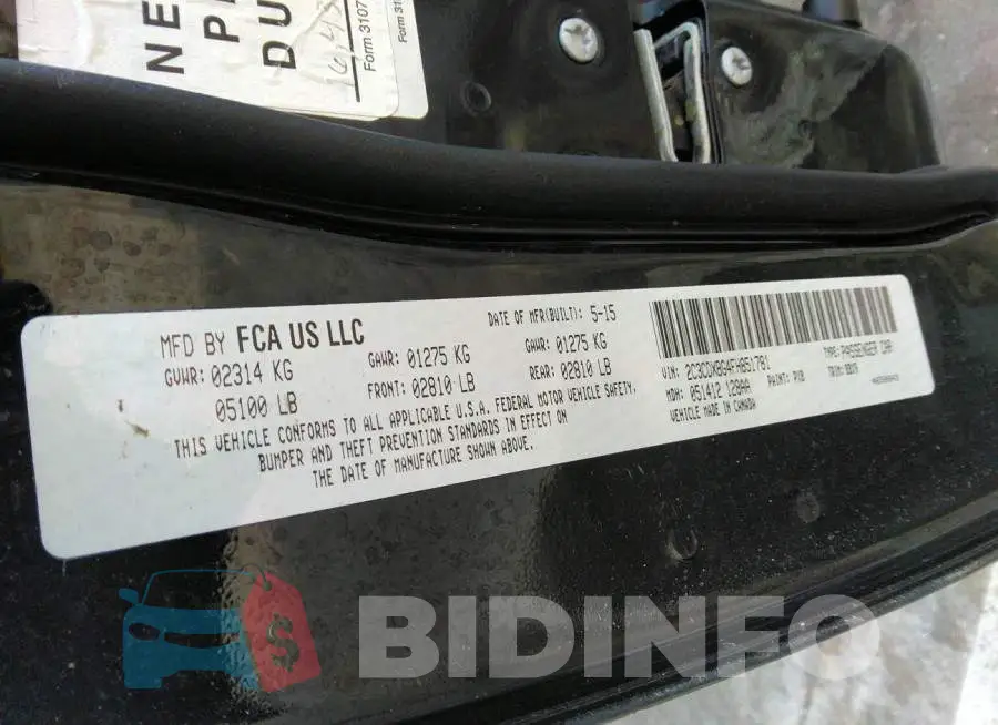 2C3CDXBG4FH851781 Photo# 9