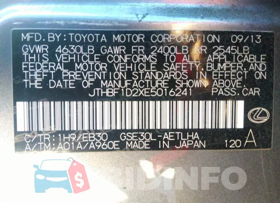 JTHBF1D2XE5016241 Photo# 9