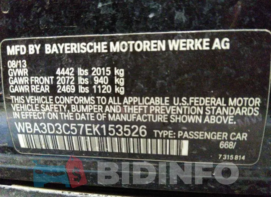 WBA3D3C57EK153526 Photo# 9