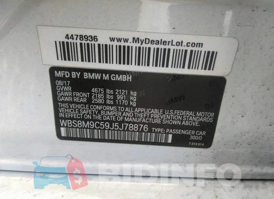 WBS8M9C59J5J78876 Photo# 9