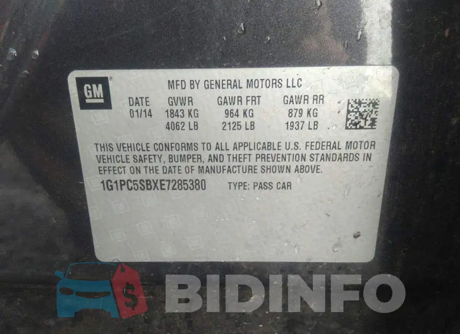 1G1PC5SBXE7285380 Photo# 9