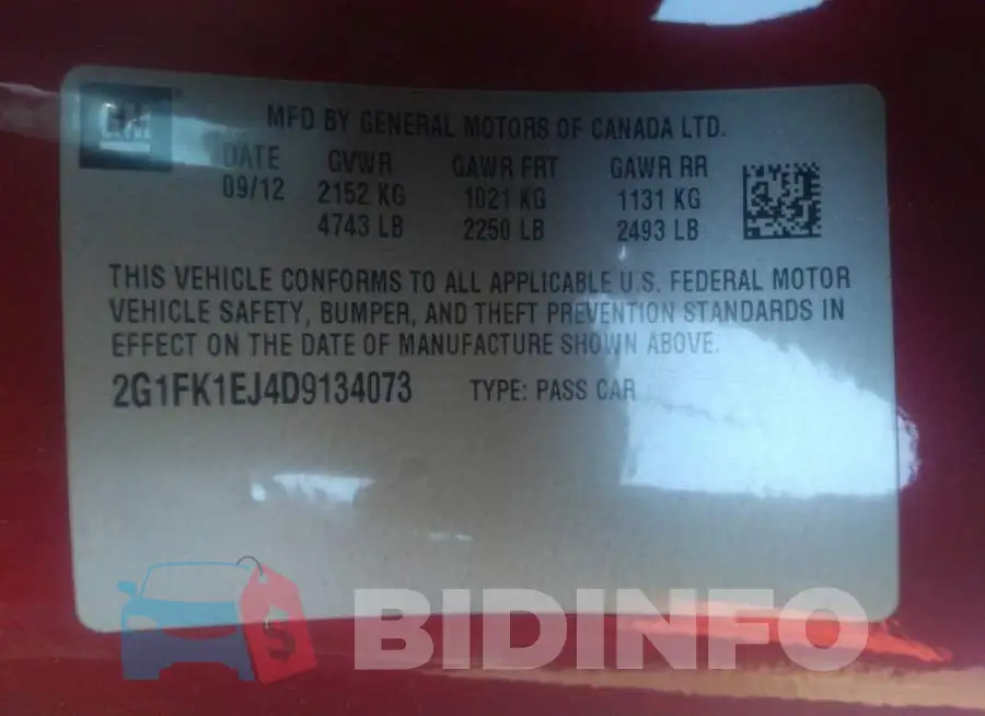 2G1FK1EJ4D9134073 Photo# 9