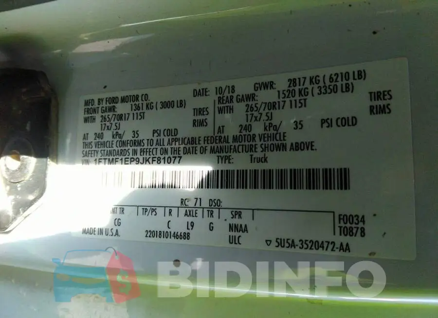 1FTMF1EP9JKF81077 Photo# 9