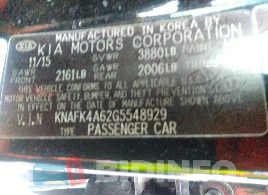 KNAFK4A62G5548929 Photo# 9