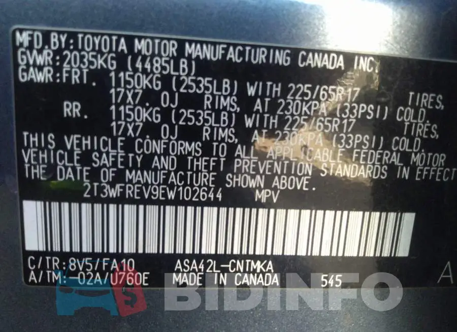 2T3WFREV9EW102644 Photo# 9