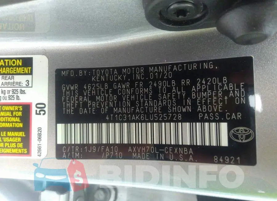 4T1C31AK6LU525728 Photo# 9