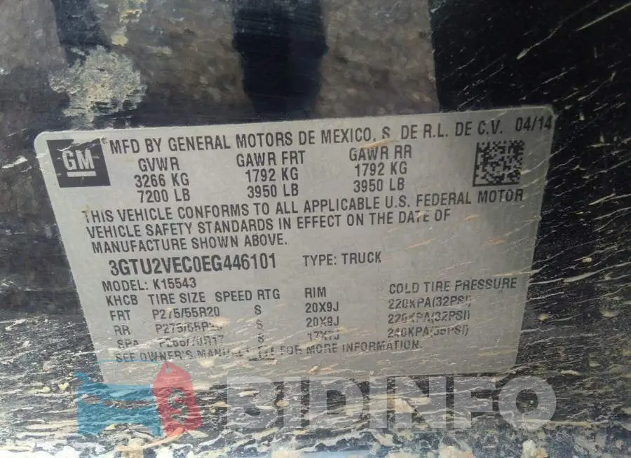 3GTU2VEC0EG446101 Photo# 7