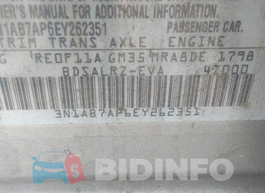 3N1AB7AP6EY262351 Photo# 9
