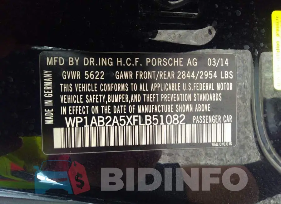 WP1AB2A5XFLB51082 Photo# 9