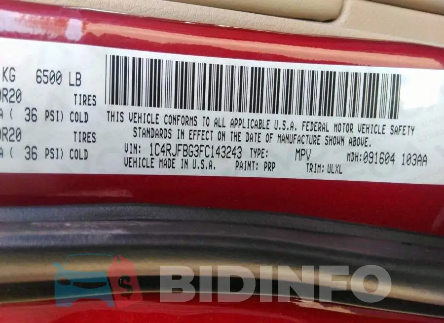 1C4RJFBG3FC143243 Photo# 9