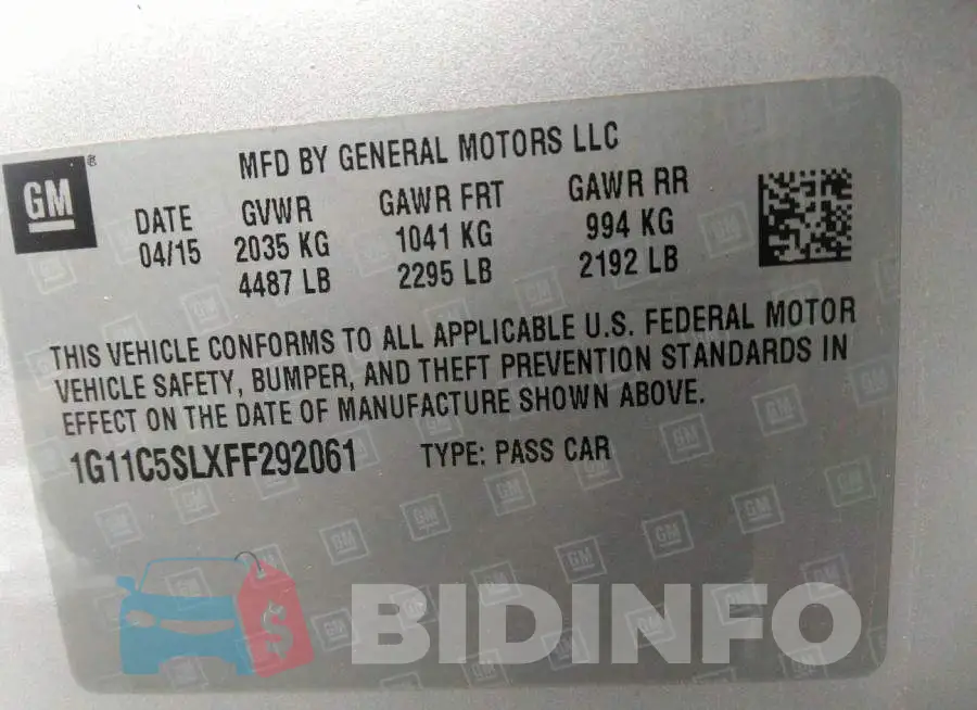 1G11C5SLXFF292061 Photo# 9