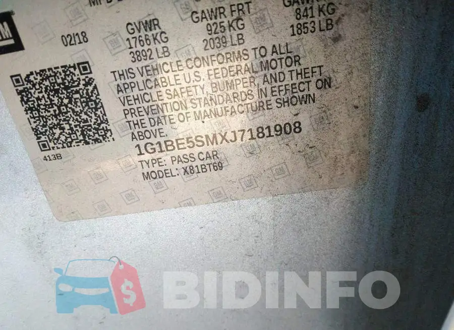 1G1BE5SMXJ7181908 Photo# 9