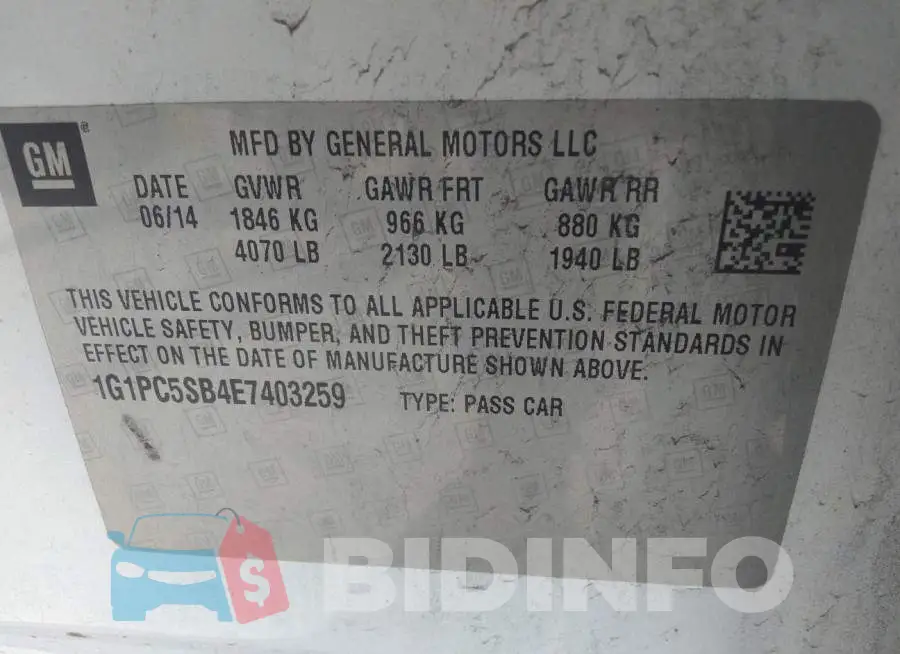1G1PC5SB4E7403259 Photo# 9