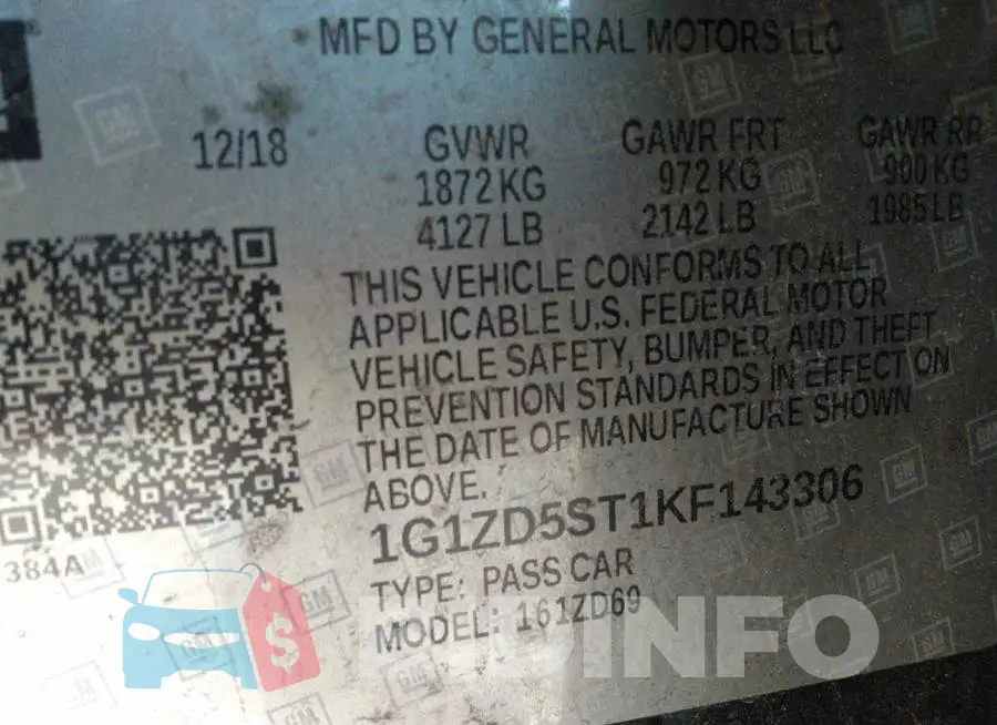 1G1ZD5ST1KF143306 Photo# 9