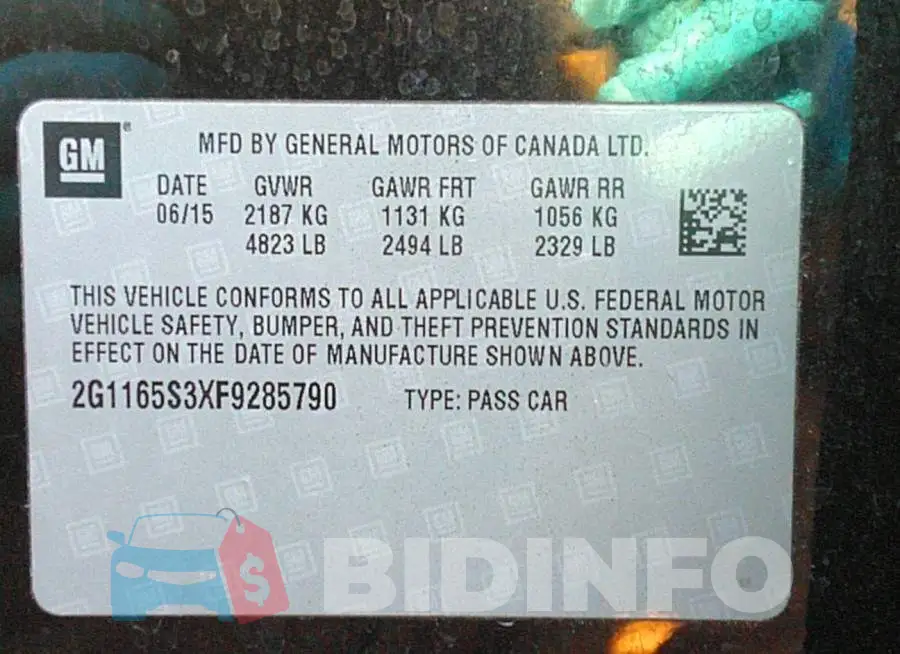 2G1165S3XF9285790 Photo# 7
