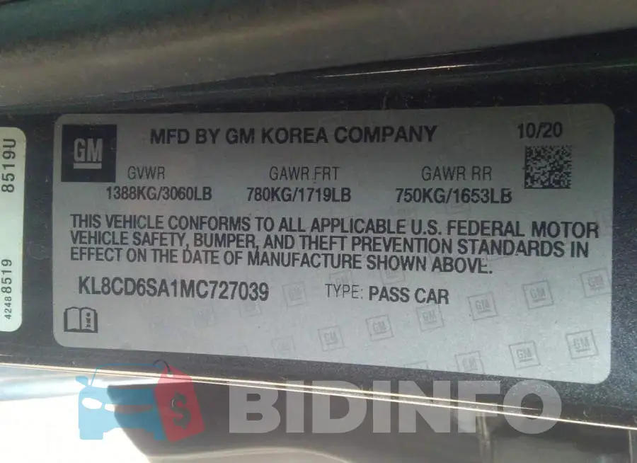 KL8CD6SA1MC727039 Photo# 9