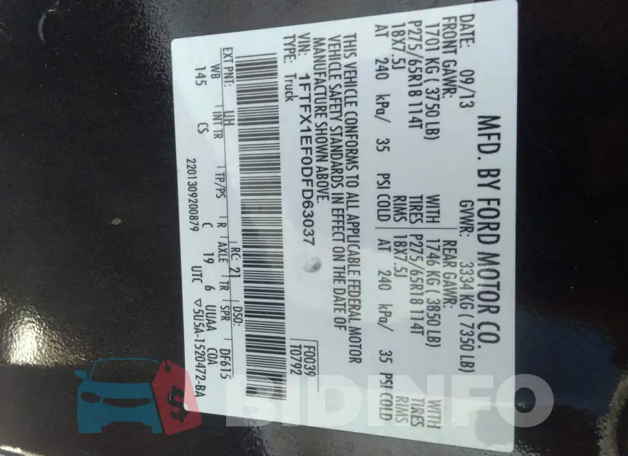 1FTFX1EF0DFD63037 Photo# 9