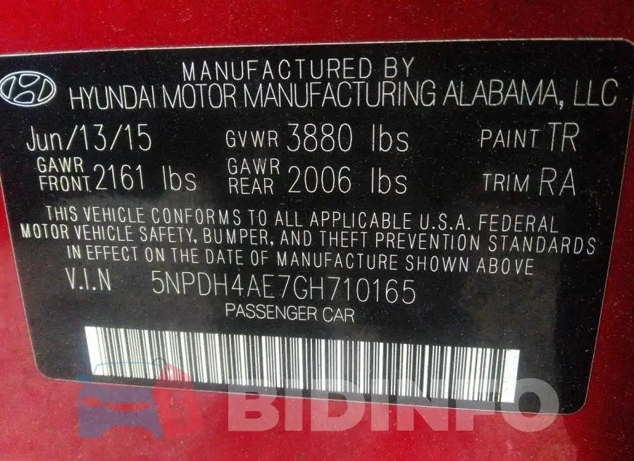 5NPDH4AE7GH710165 Photo# 9