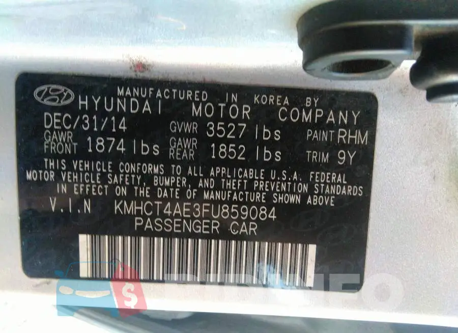 KMHCT4AE3FU859084 Photo# 9