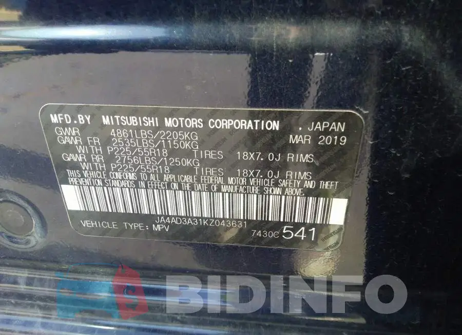 JA4AD3A31KZ043631 Photo# 9