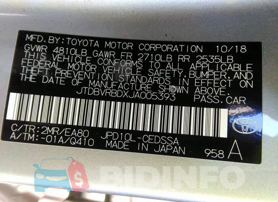 JTDBVRBDXJA005393 Photo# 9