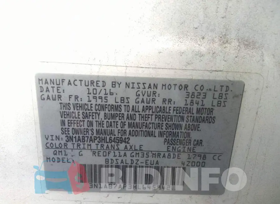 3N1AB7AP3HL645942 Photo# 9