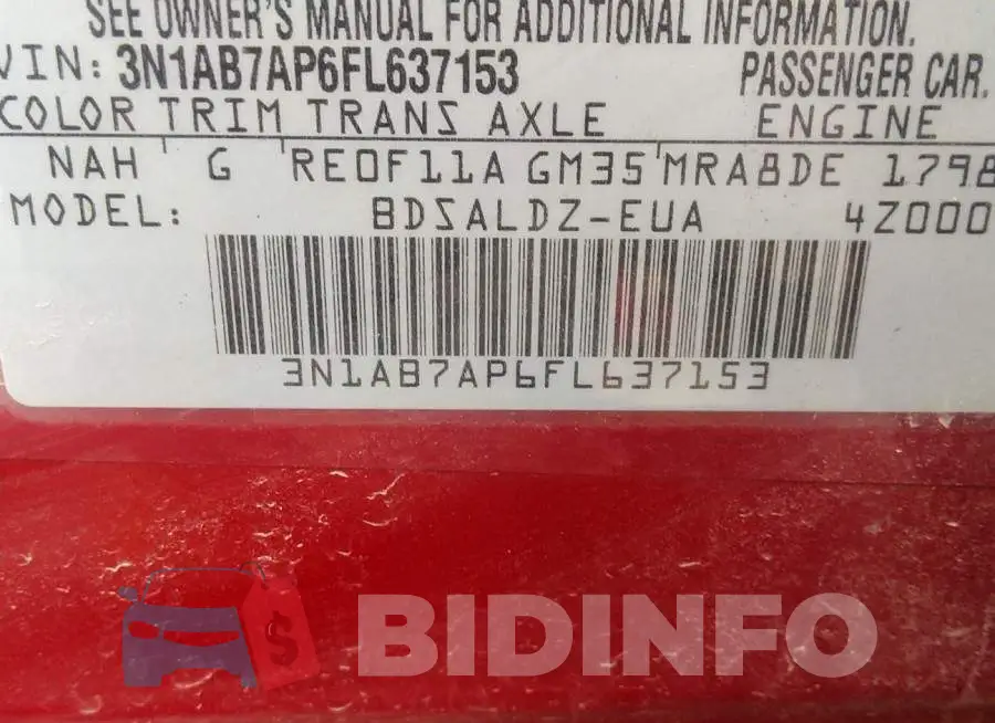3N1AB7AP6FL637153 Photo# 9