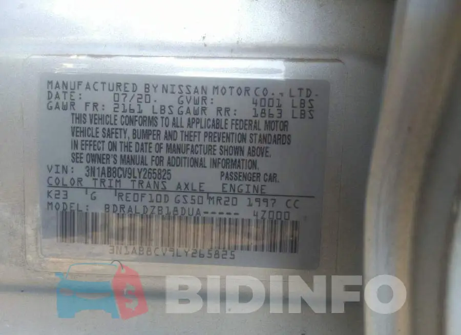3N1AB8CV9LY265825 Photo# 9