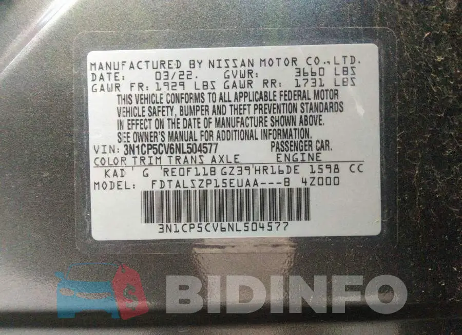3N1CP5CV6NL504577 Photo# 9