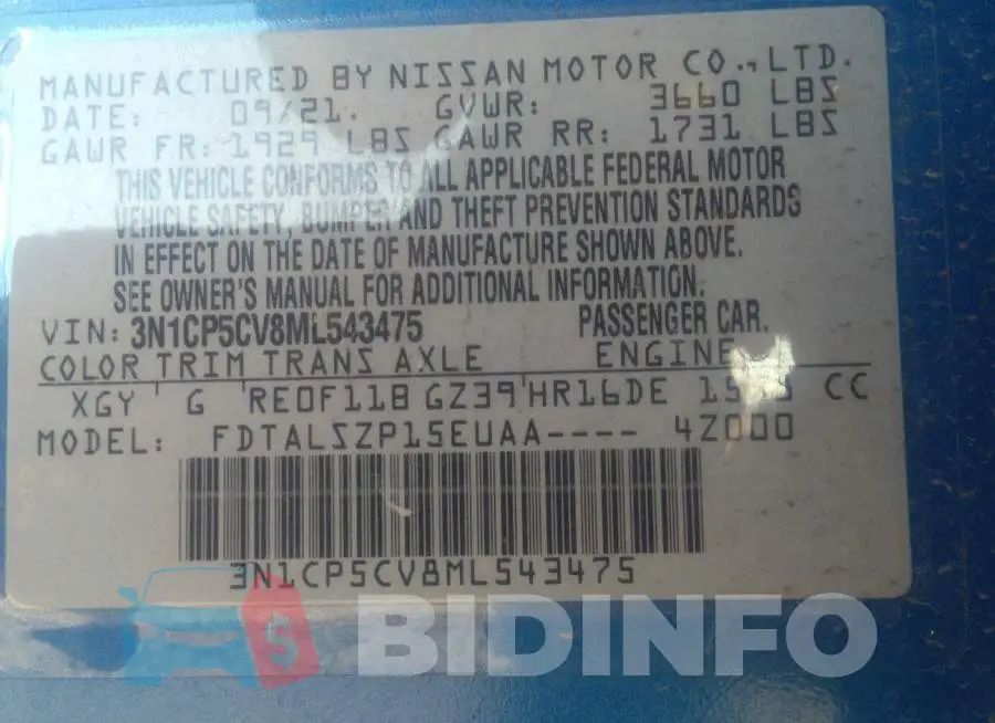 3N1CP5CV8ML543475 Photo# 9