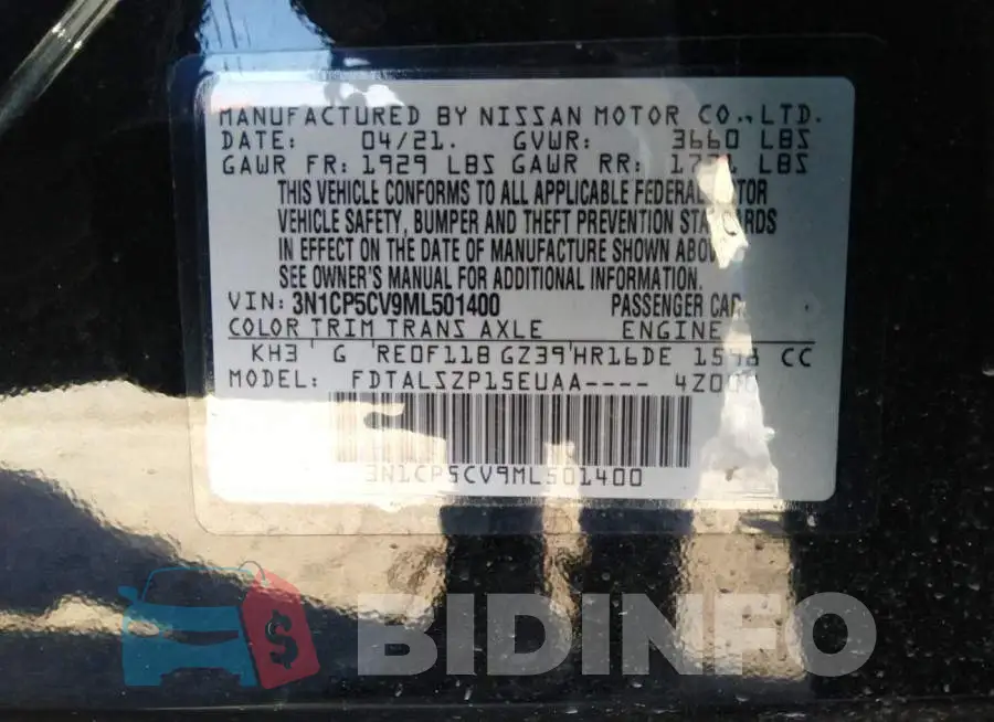 3N1CP5CV9ML501400 Photo# 9