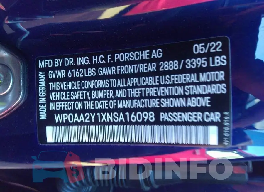 WP0AA2Y1XNSA16098 Photo# 9
