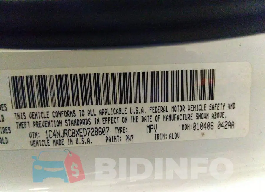1C4NJRCBXED728607 Photo# 9