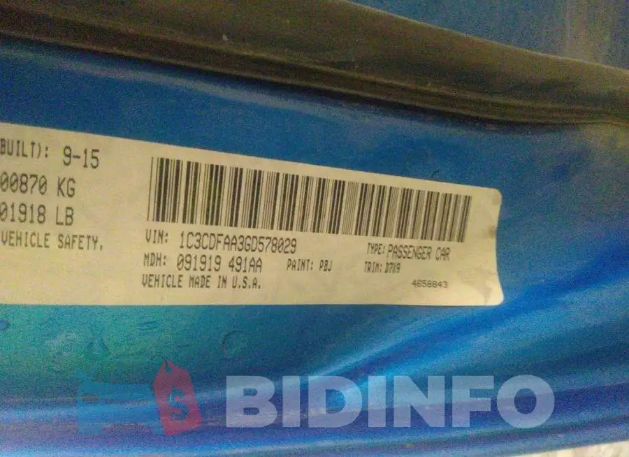 1C3CDFAA3GD578029 Photo# 9
