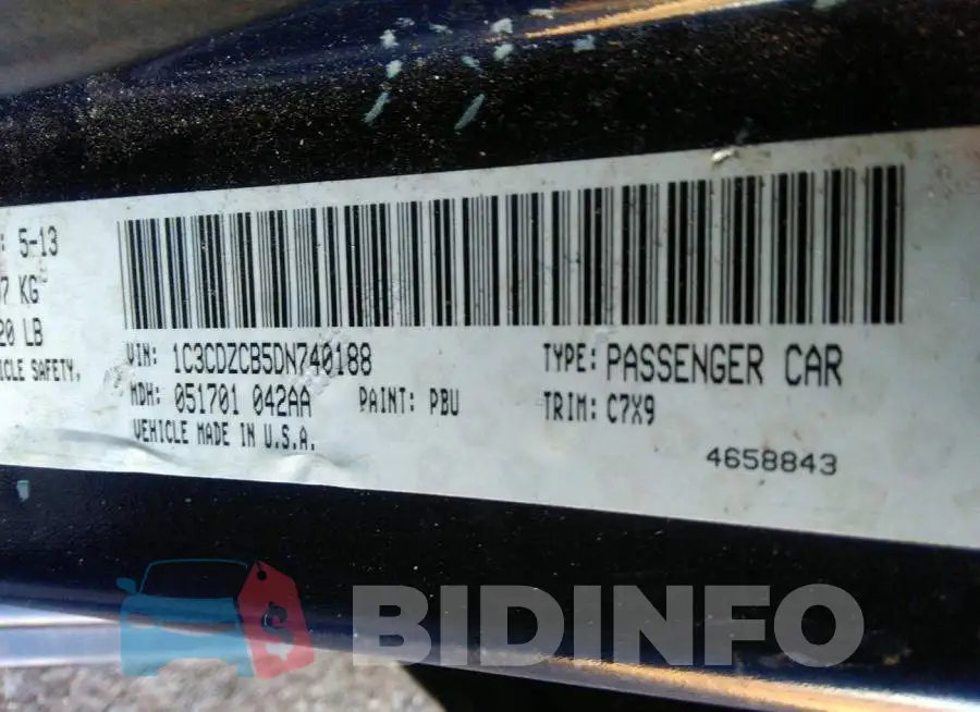 1C3CDZCB5DN740188 Photo# 9