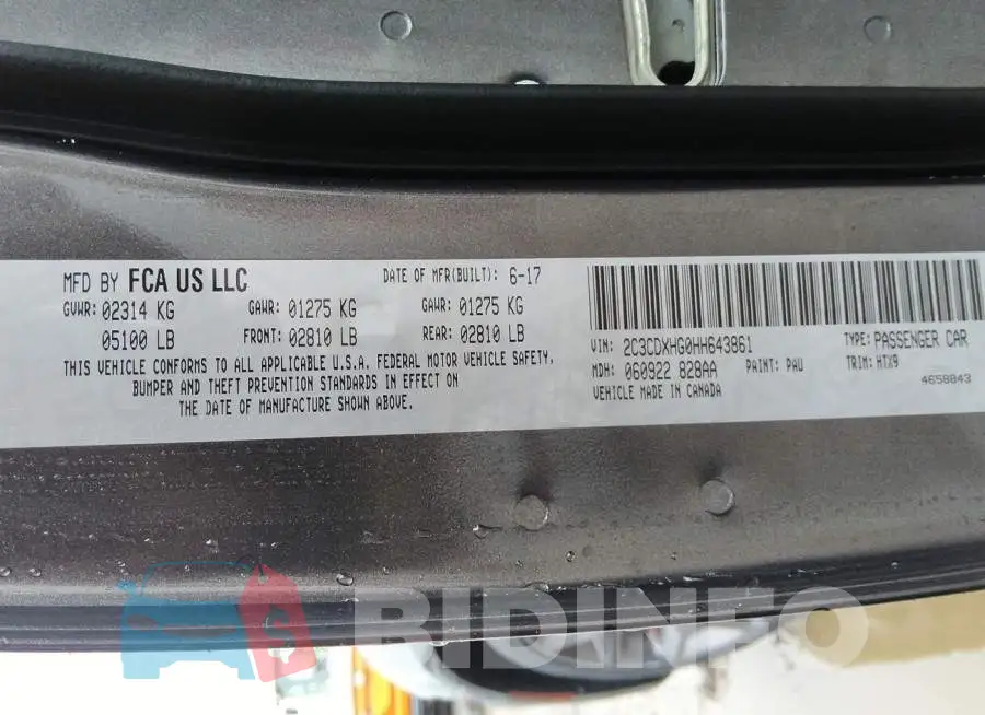 2C3CDXHG0HH643861 Photo# 9
