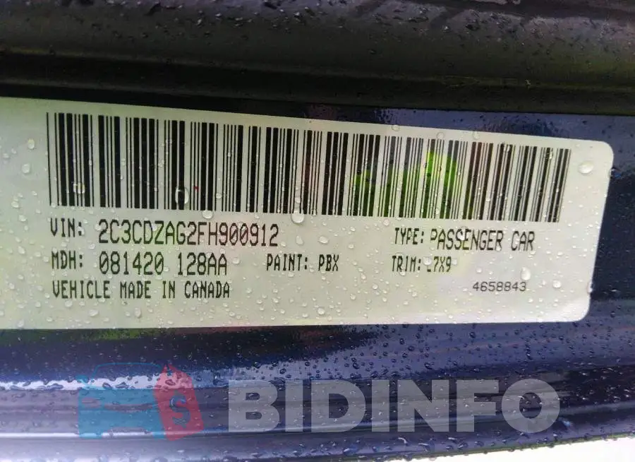 2C3CDZAG2FH900912 Photo# 9