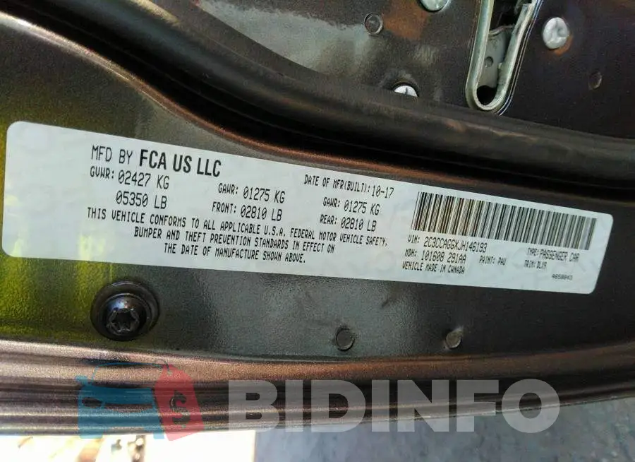 2C3CCAGGXJH146193 Photo# 9